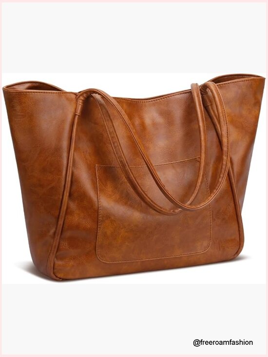 Large Tote Bag for Women Work with Zipper 16L Vegan Leather  Large Tote Bag with Zipper Vegan Leather Work Travel Purse